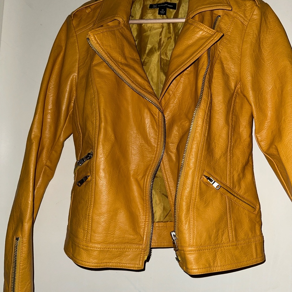 Women's Mustard Yellow Leather Jacket